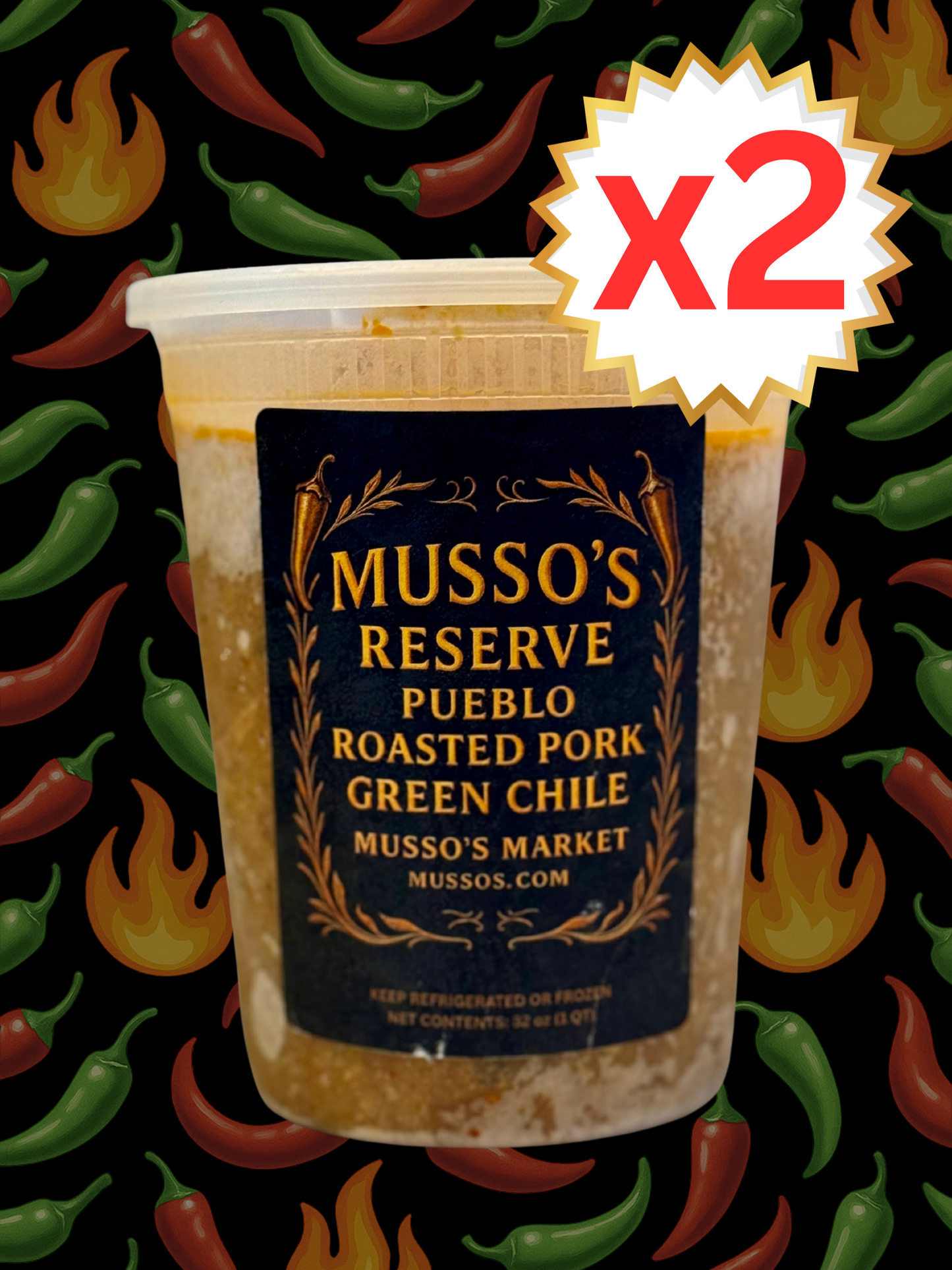 Mussos Pork Green Chile - 2 Quarts